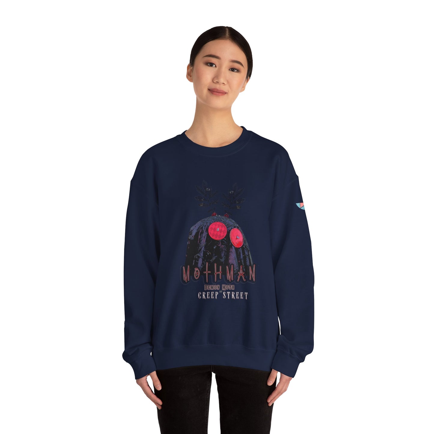 NAVY MOTHMAN CREWNECK