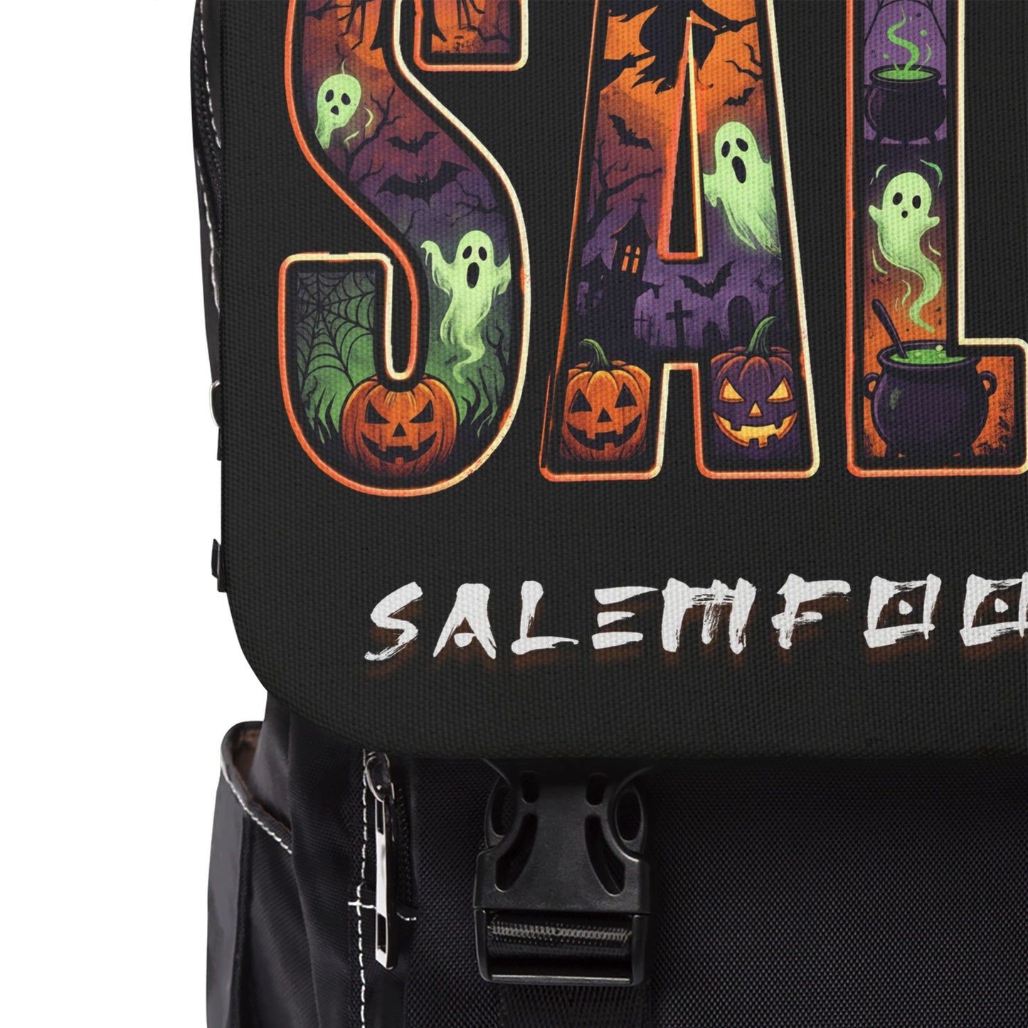 SALEM SPOOKY Unisex Casual Shoulder Backpack