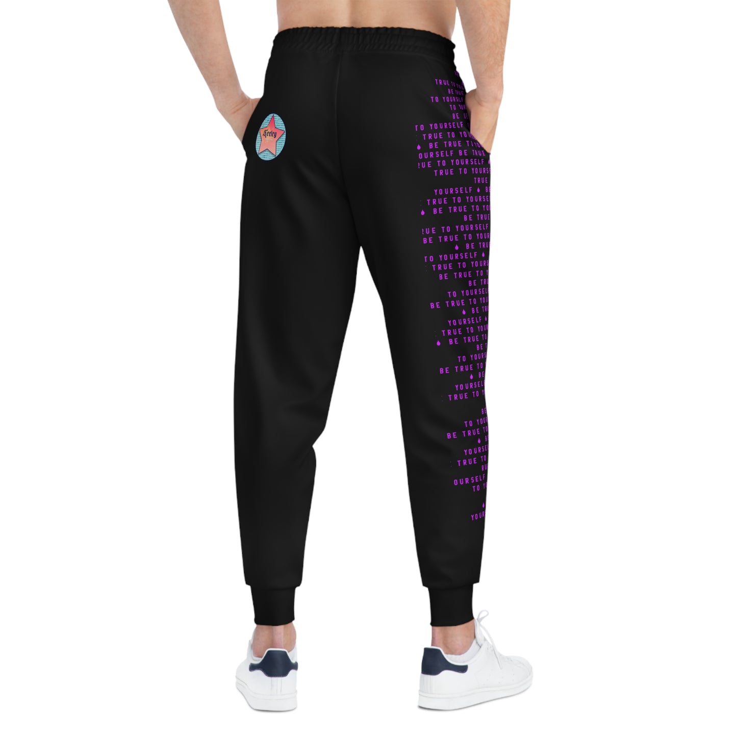 BE TRUE TO YOURSELF SKULL PURPLE Athletic Joggers (AOP)