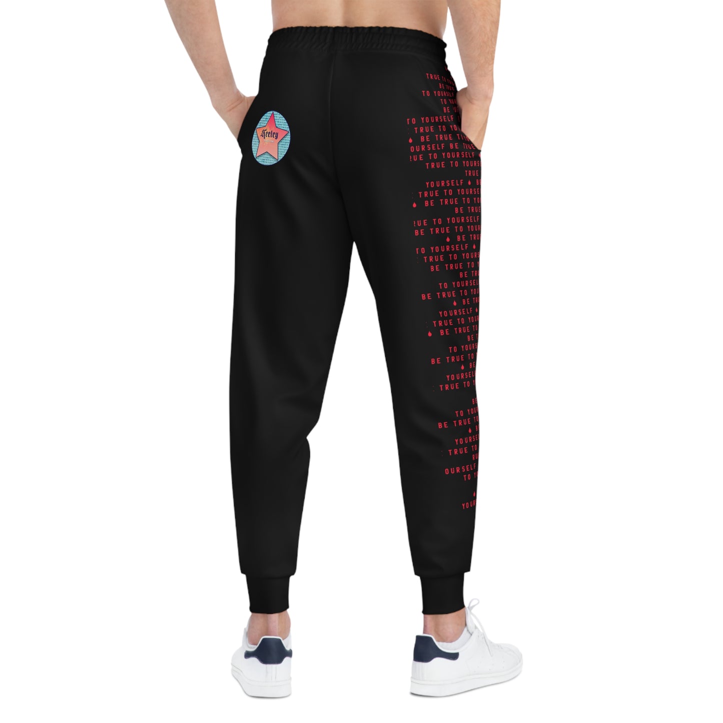 BE TRUE TO YOURSELF SKULL RED Athletic Joggers (AOP)