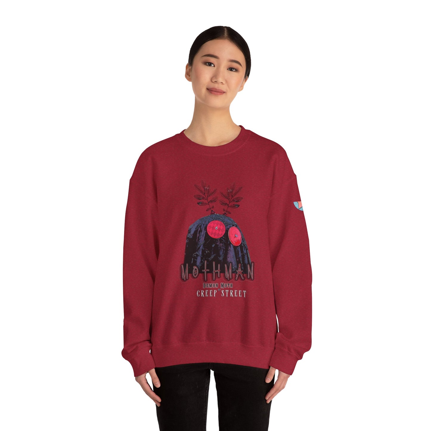 CHERRY RED MOTHMAN CREWNECK