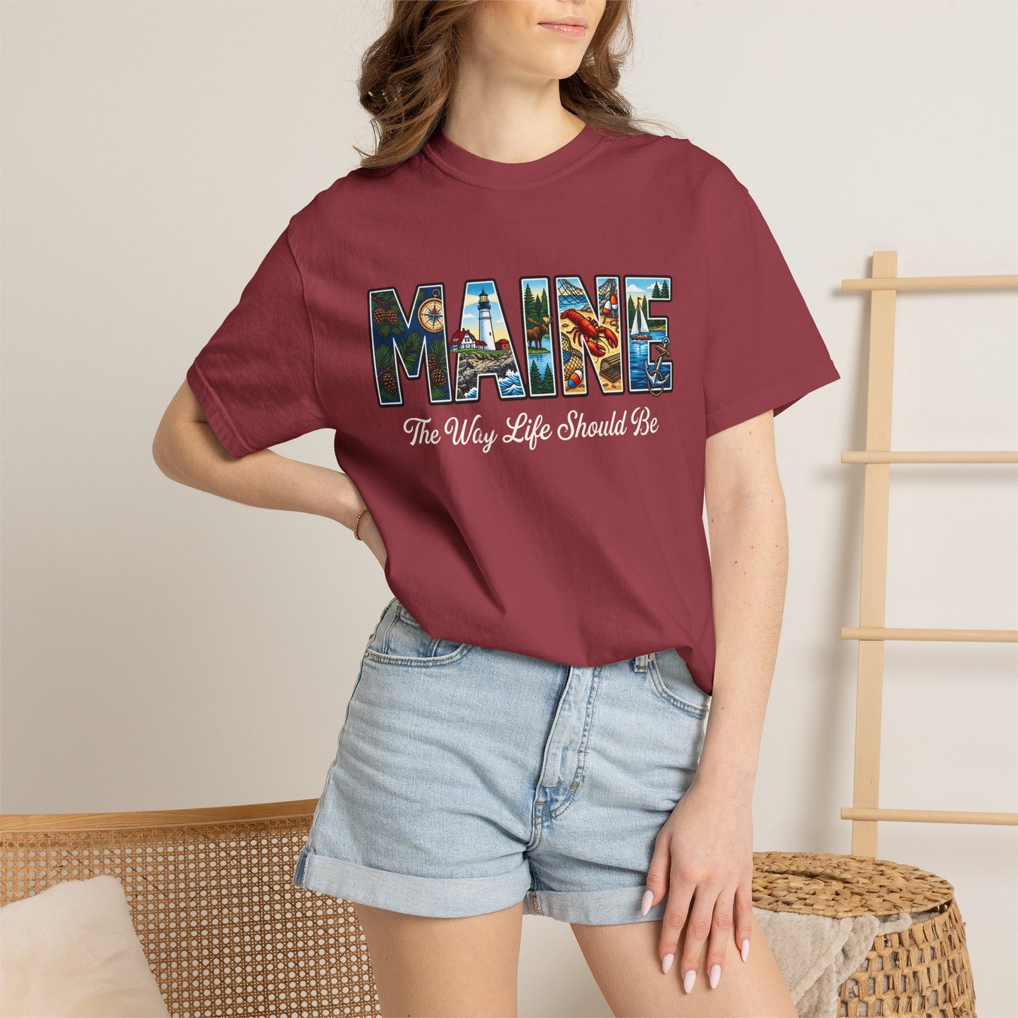 Maine: The Way Life Should Be - Unisex Garment-Dyed T-shirt