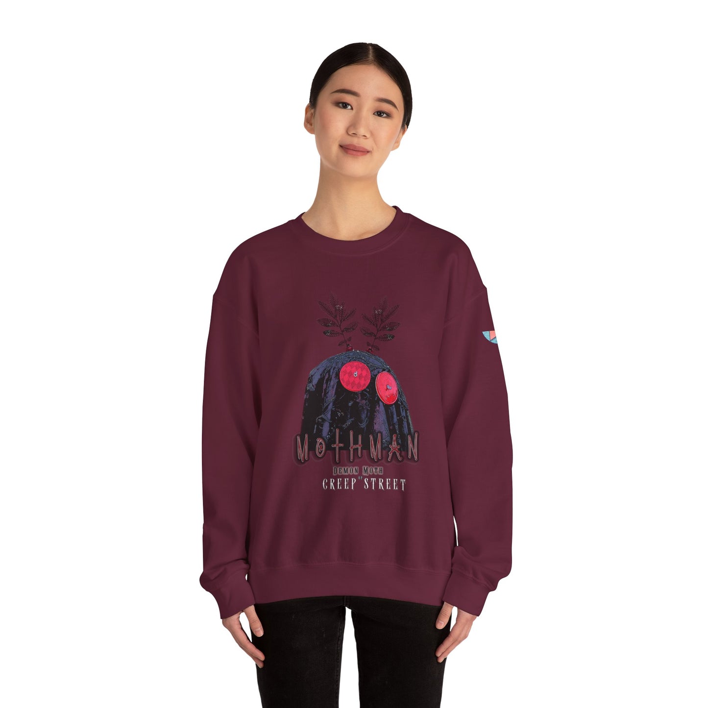 MAROON MOTHMAN CREWNECK