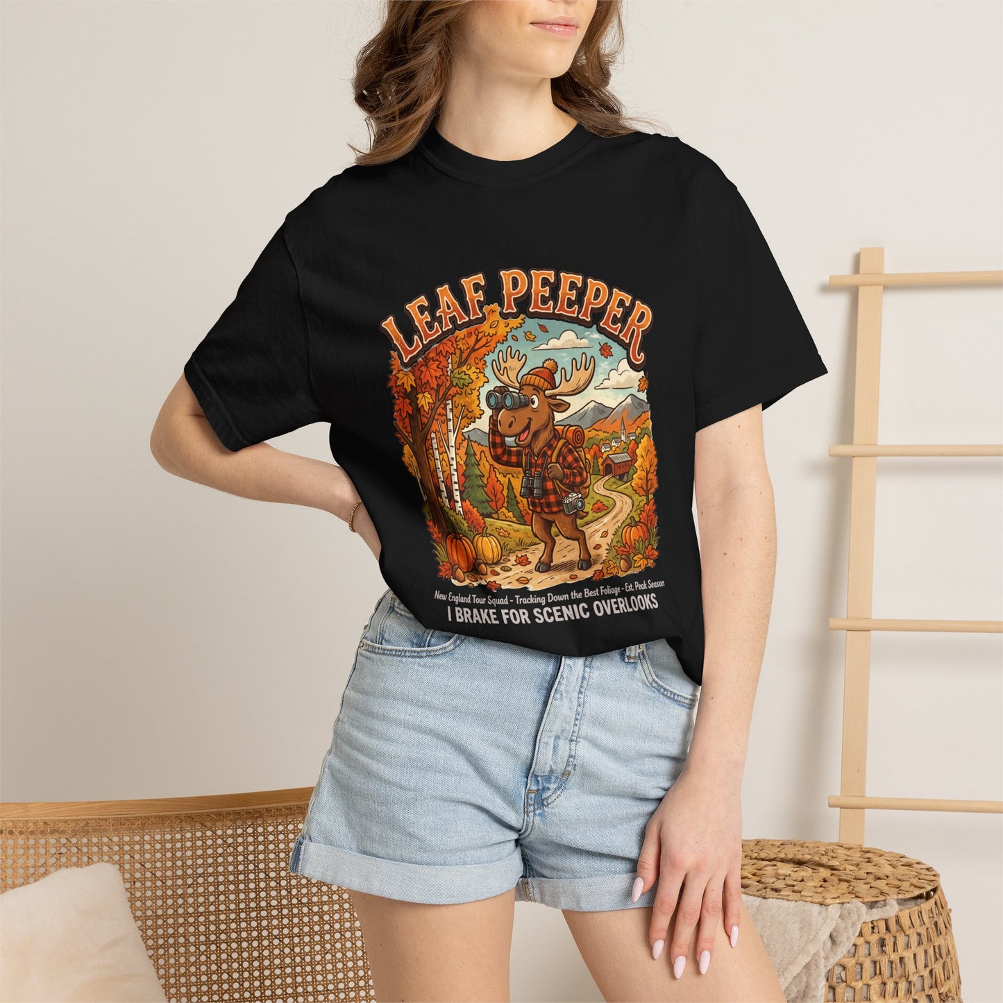 Moose Leaf Peeper - Unisex Garment-Dyed T-shirt