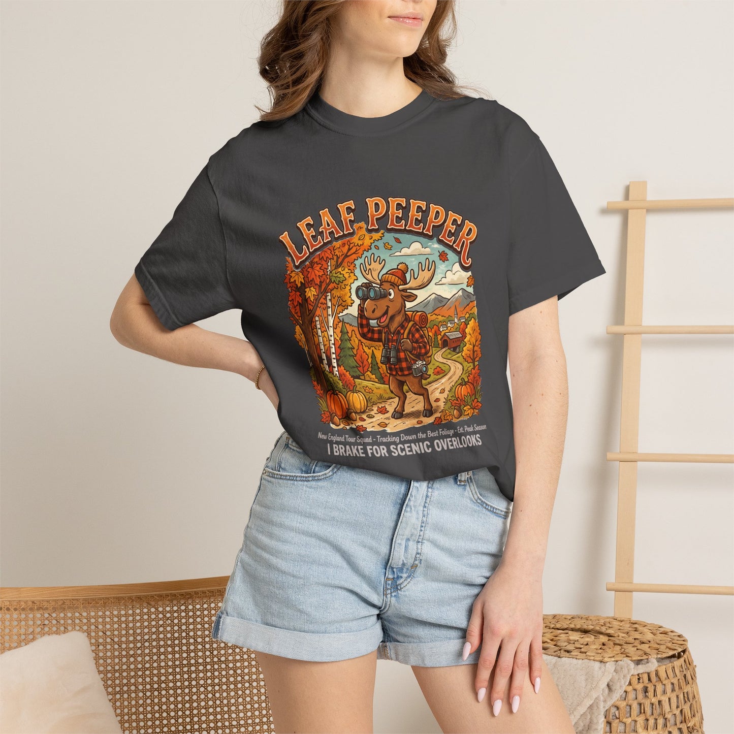 Moose Leaf Peeper - Unisex Garment-Dyed T-shirt