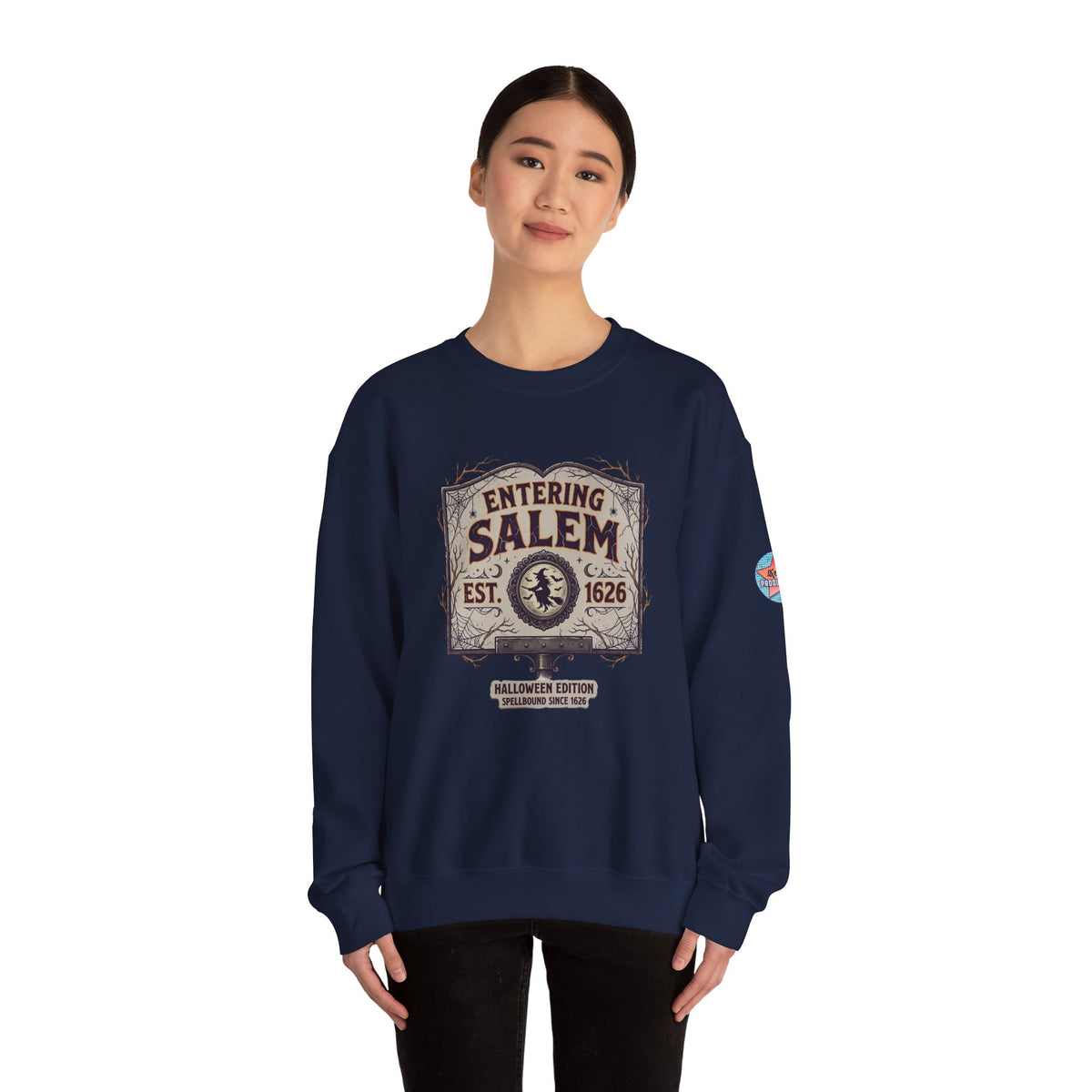 Spooky Entering Salem Unisex Heavy Blend™ Crewneck Sweatshirt
