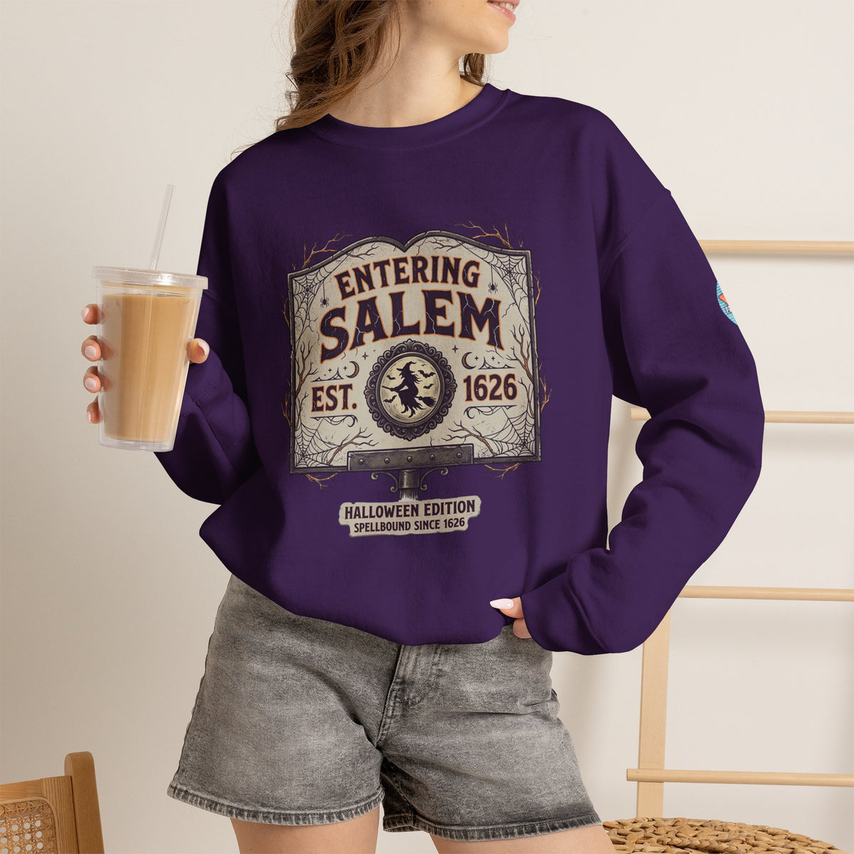 Spooky Entering Salem Unisex Heavy Blend™ Crewneck Sweatshirt