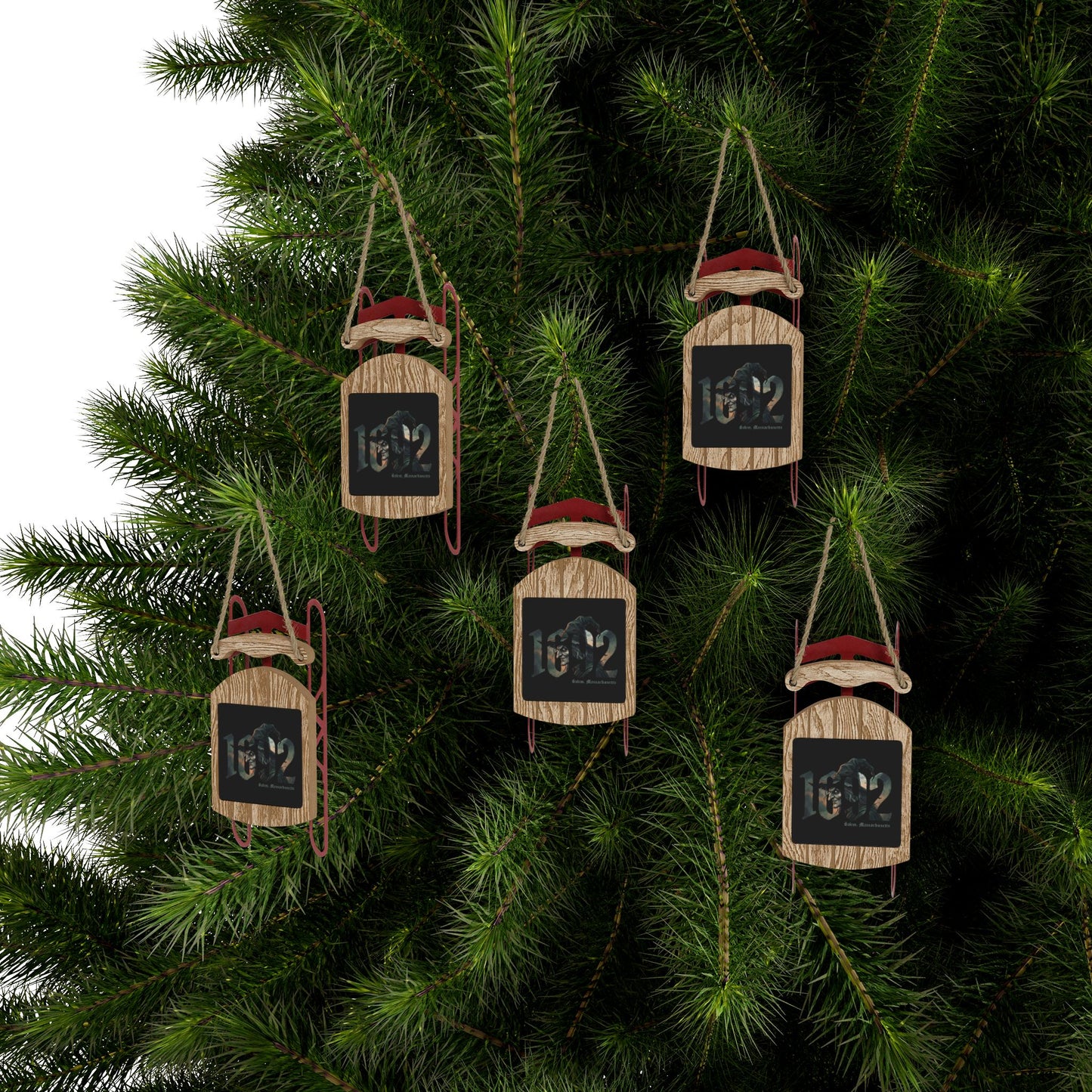 1692 WITCH Sled Ornaments