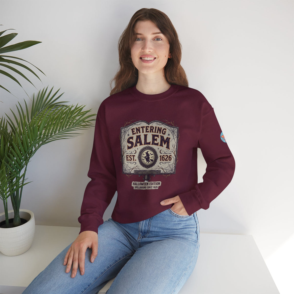 Spooky Entering Salem Unisex Heavy Blend™ Crewneck Sweatshirt