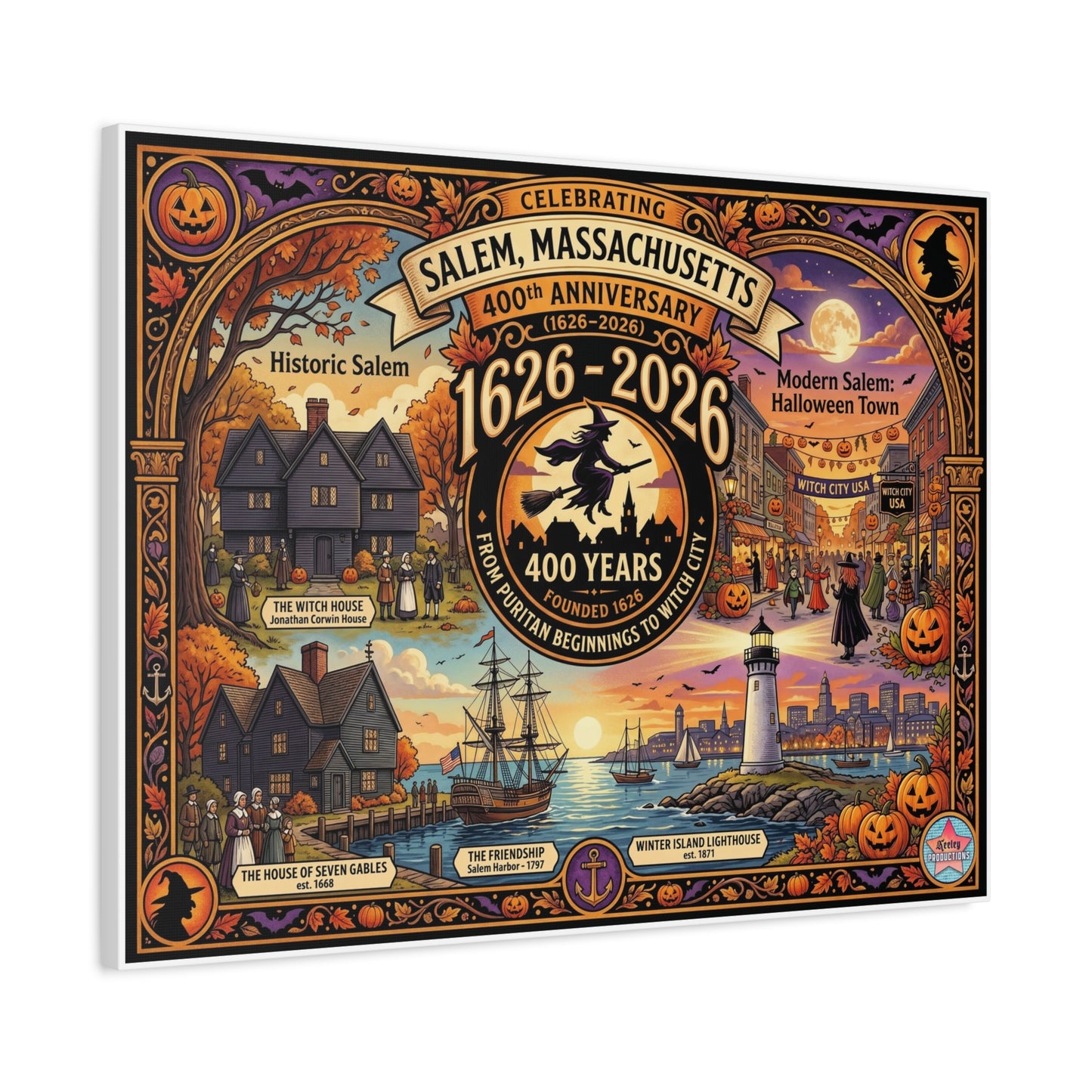 Celebrating Salem 400 Matte Canvas, Stretched, 1.25"