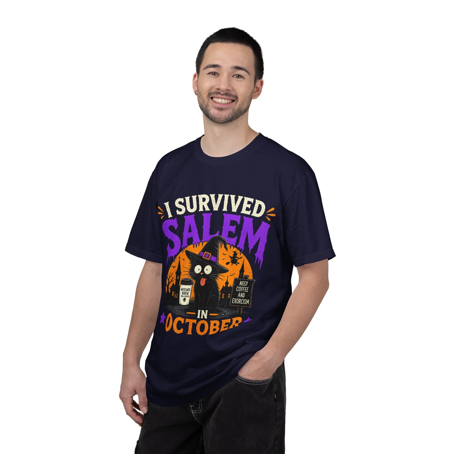 Survived Salem Cat - Unisex Garment-Dyed T-shirt