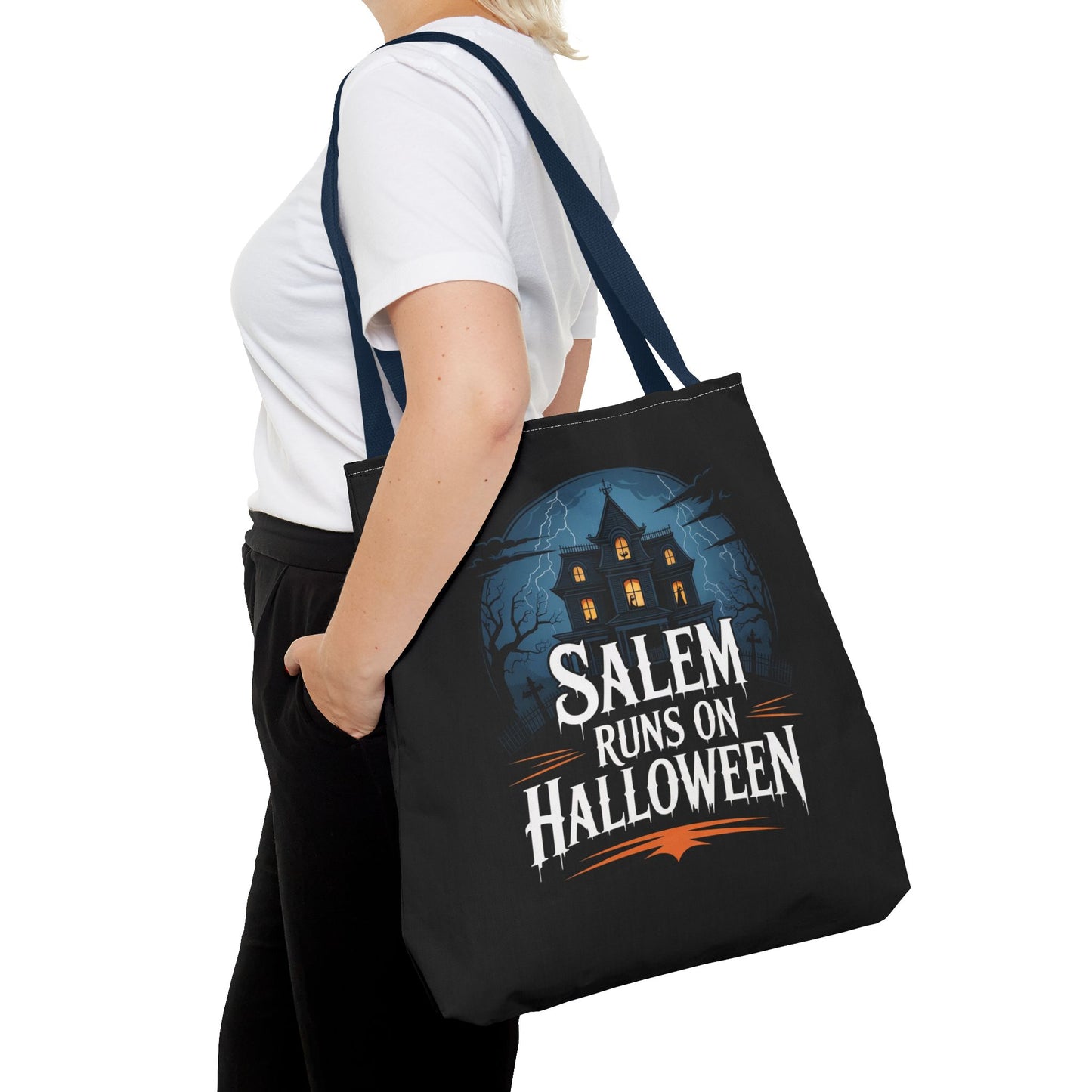 Salem Runs on Halloween Tote Bag (AOP)