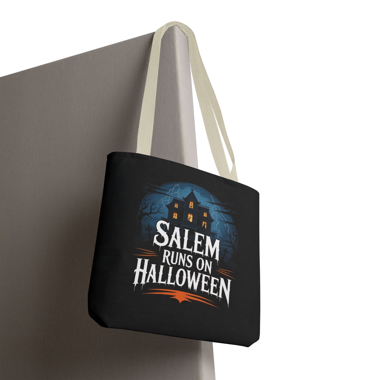 Salem Runs on Halloween Tote Bag (AOP)