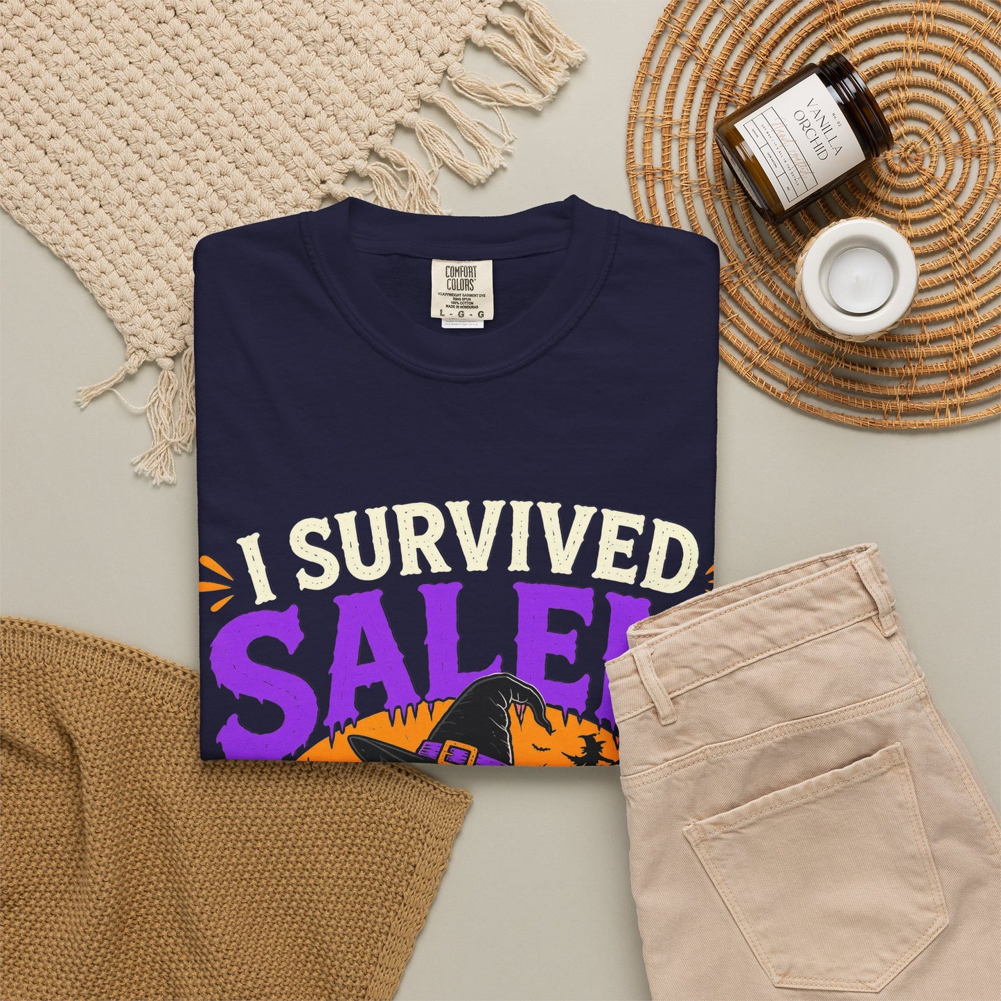 Survived Salem Cat - Unisex Garment-Dyed T-shirt