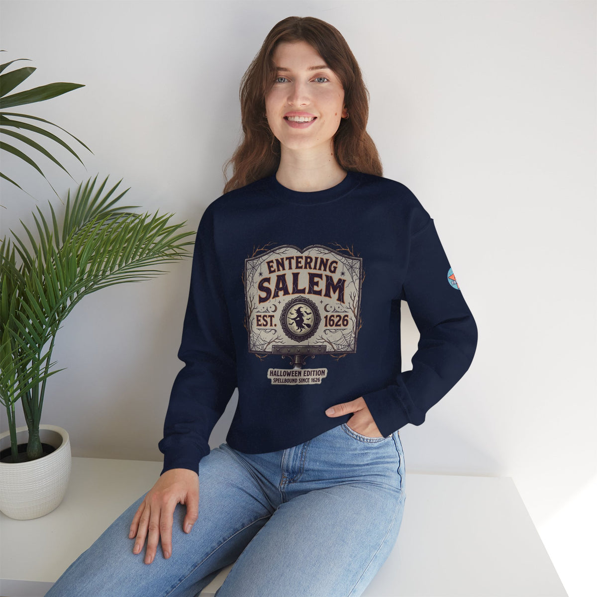 Spooky Entering Salem Unisex Heavy Blend™ Crewneck Sweatshirt