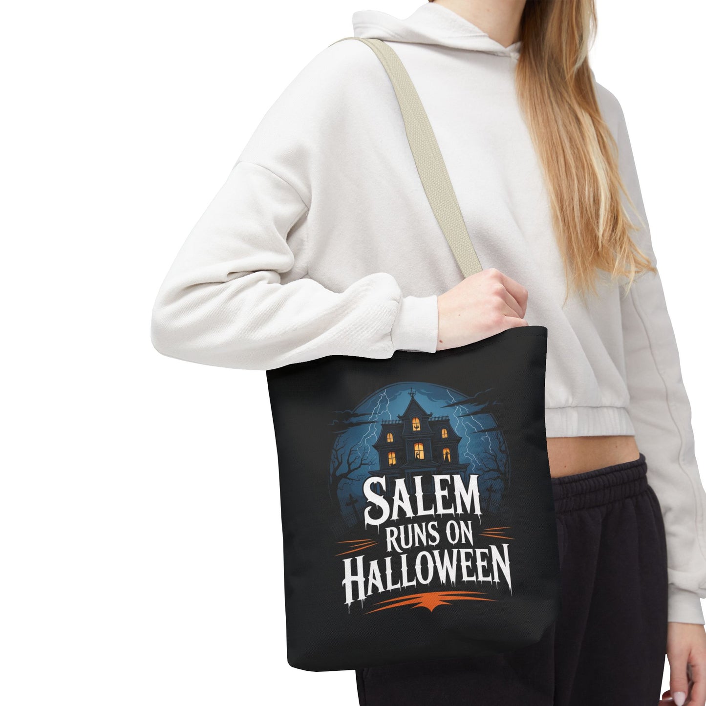 Salem Runs on Halloween Tote Bag (AOP)