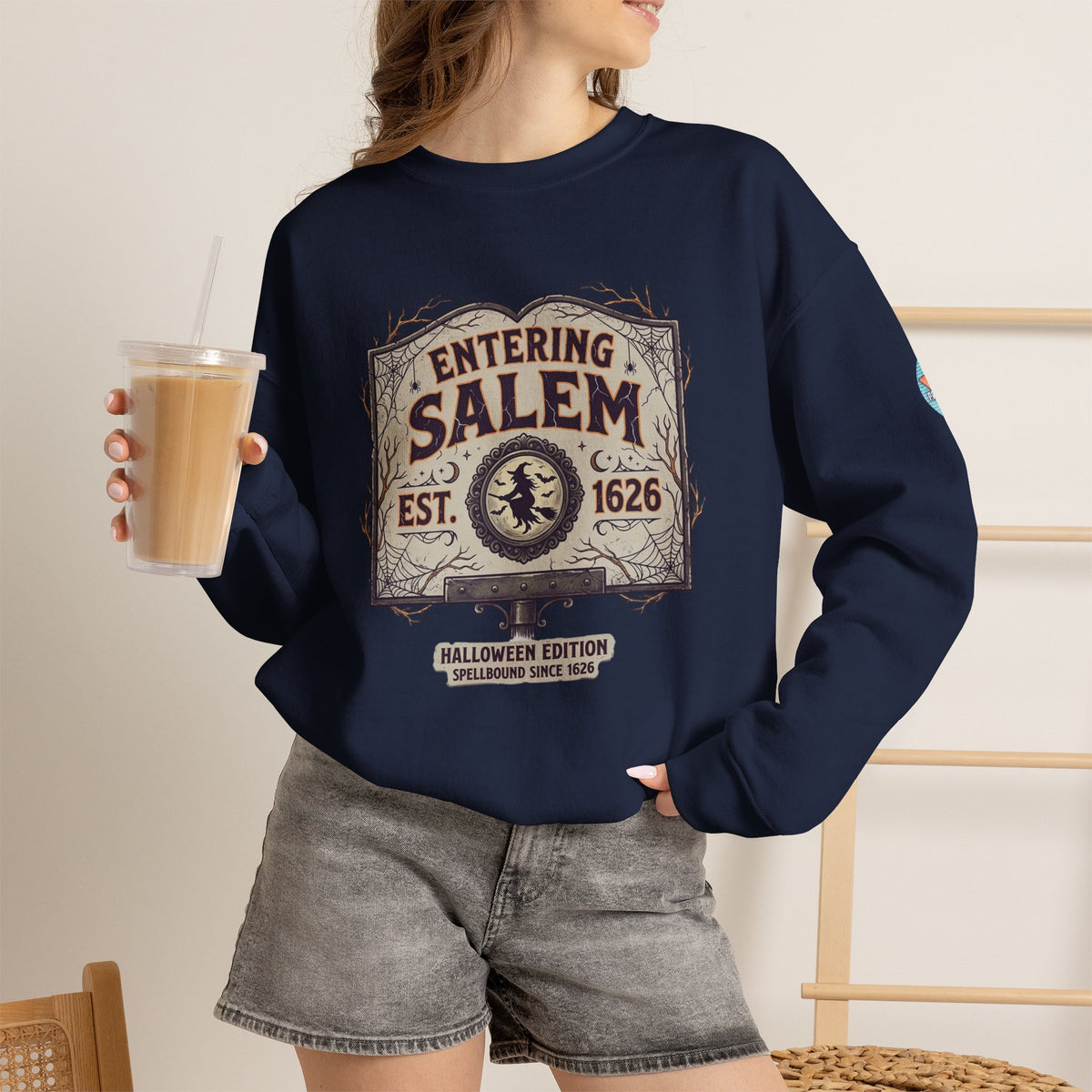 Spooky Entering Salem Unisex Heavy Blend™ Crewneck Sweatshirt