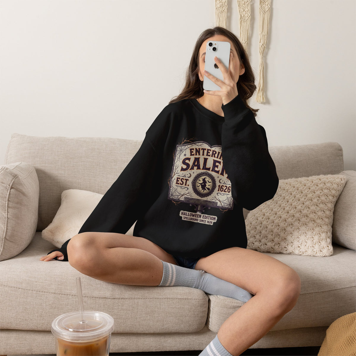 Spooky Entering Salem Unisex Heavy Blend™ Crewneck Sweatshirt