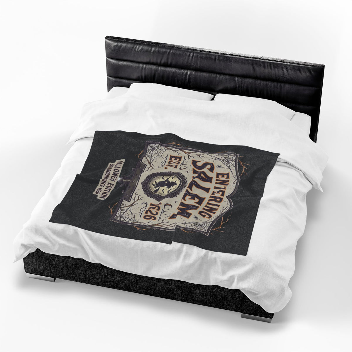 Spooky Entering Salem Velveteen Plush Blanket