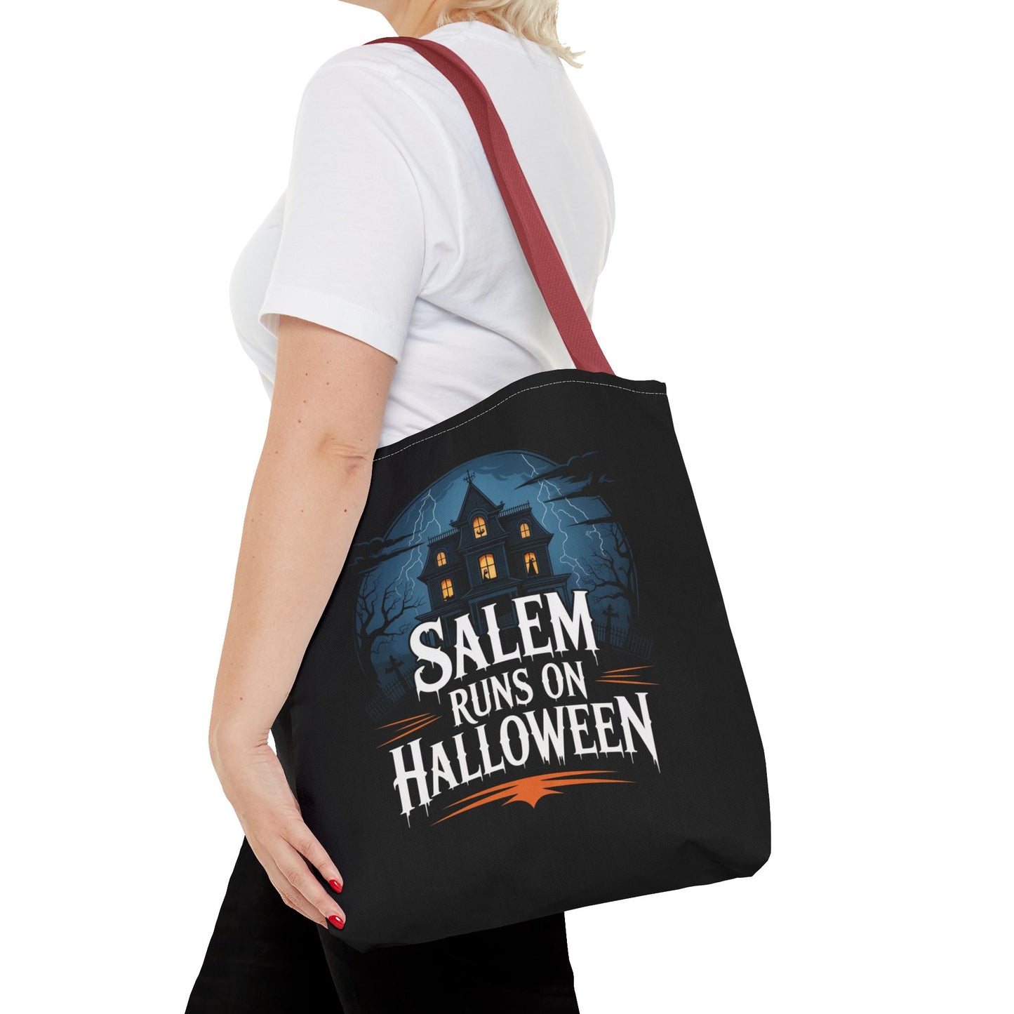 Salem Runs on Halloween Tote Bag (AOP)