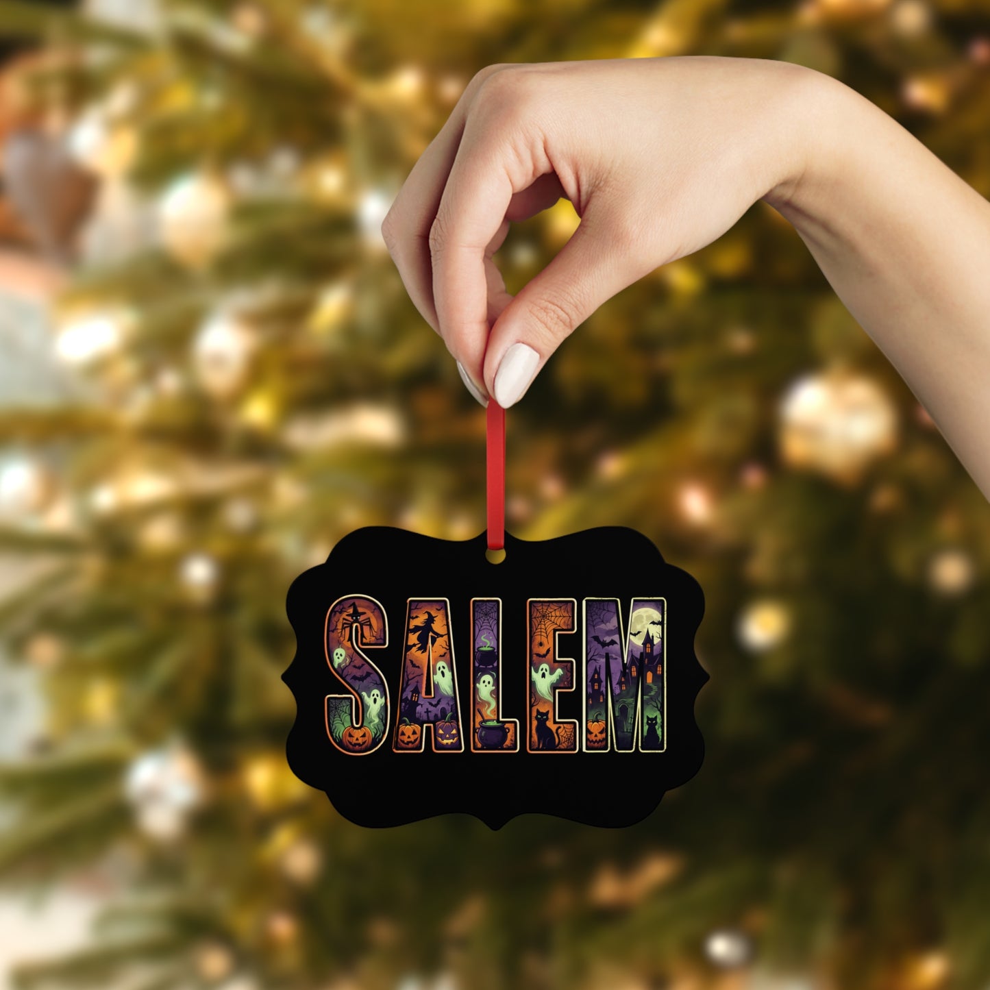 SALEM SPOOKY Metal Plaque Ornament