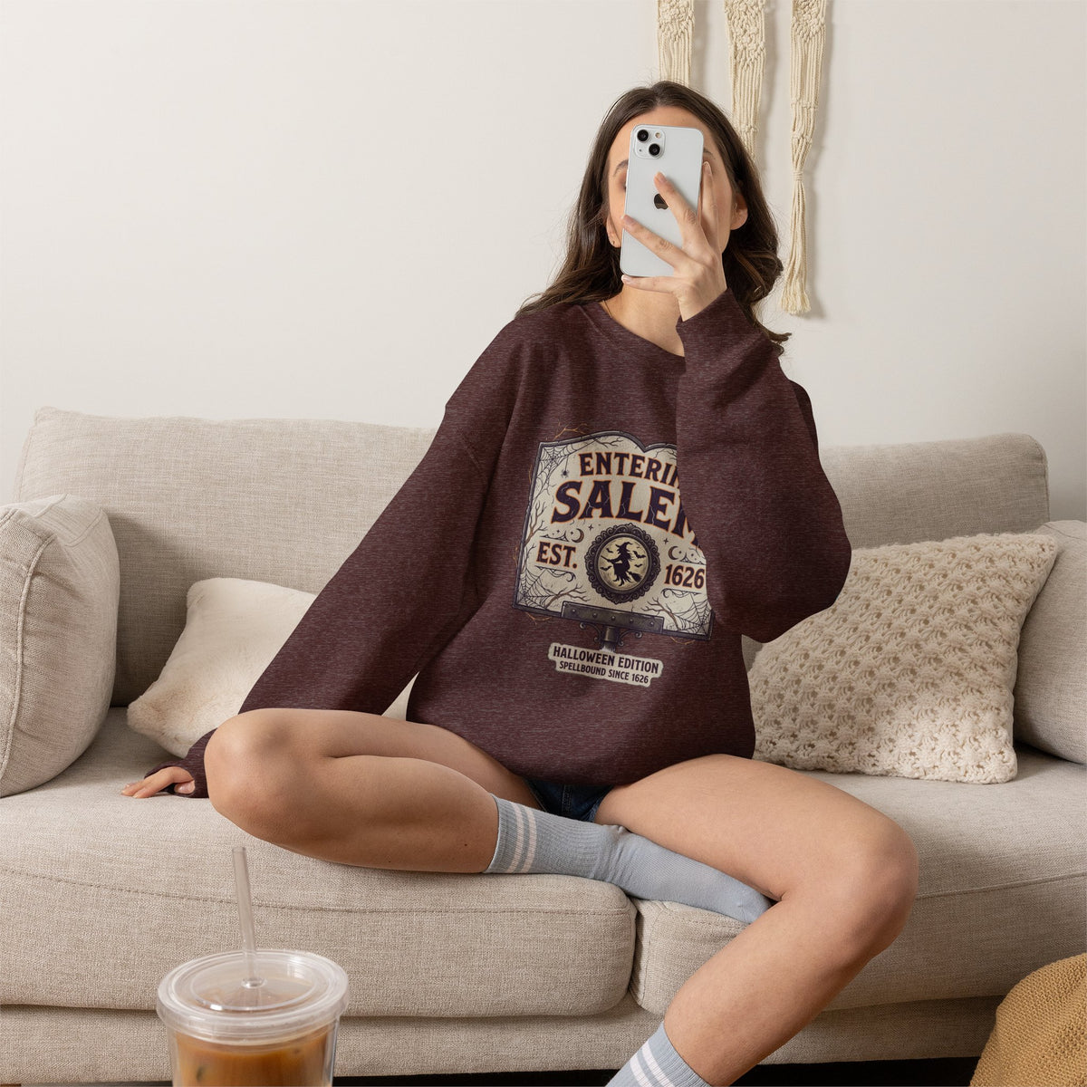 Spooky Entering Salem Unisex Heavy Blend™ Crewneck Sweatshirt