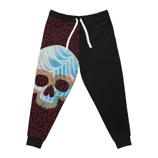 BE TRUE TO YOURSELF SKULL RED Athletic Joggers (AOP)
