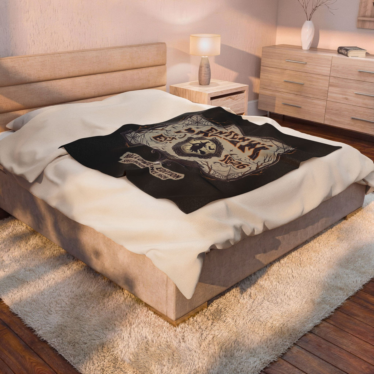 Spooky Entering Salem Velveteen Plush Blanket