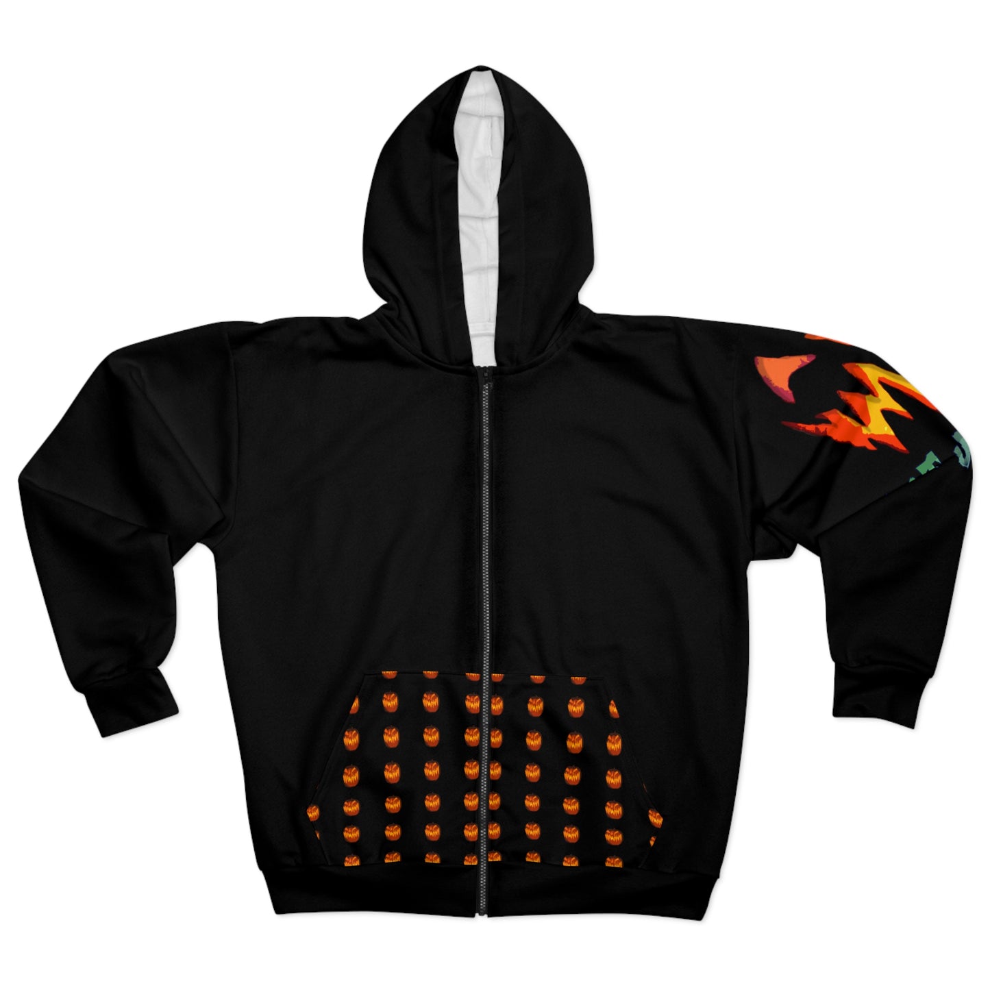 PUMPKIN MAN PRINT - Unisex Zip Hoodie (AOP)