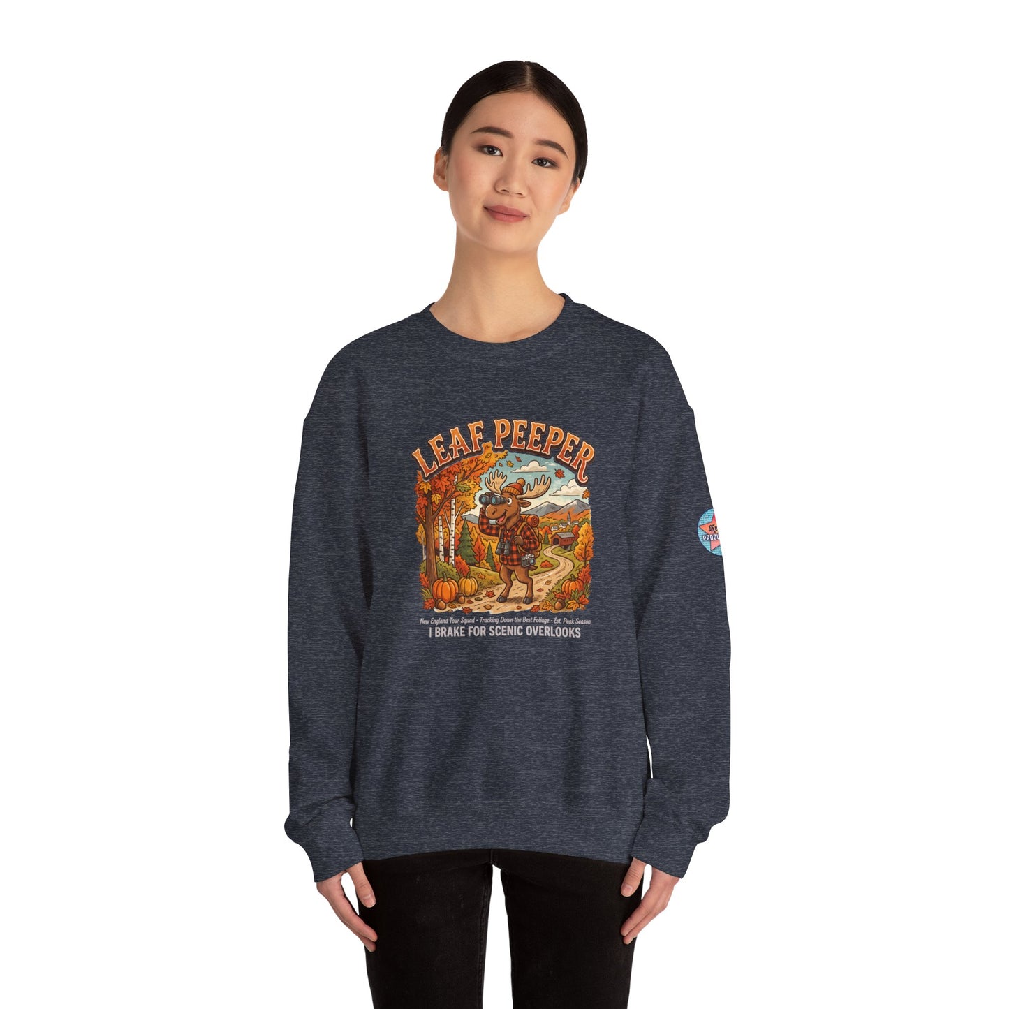Leaf Peeper Moose - Unisex Heavy Blend™ Crewneck Sweatshirt