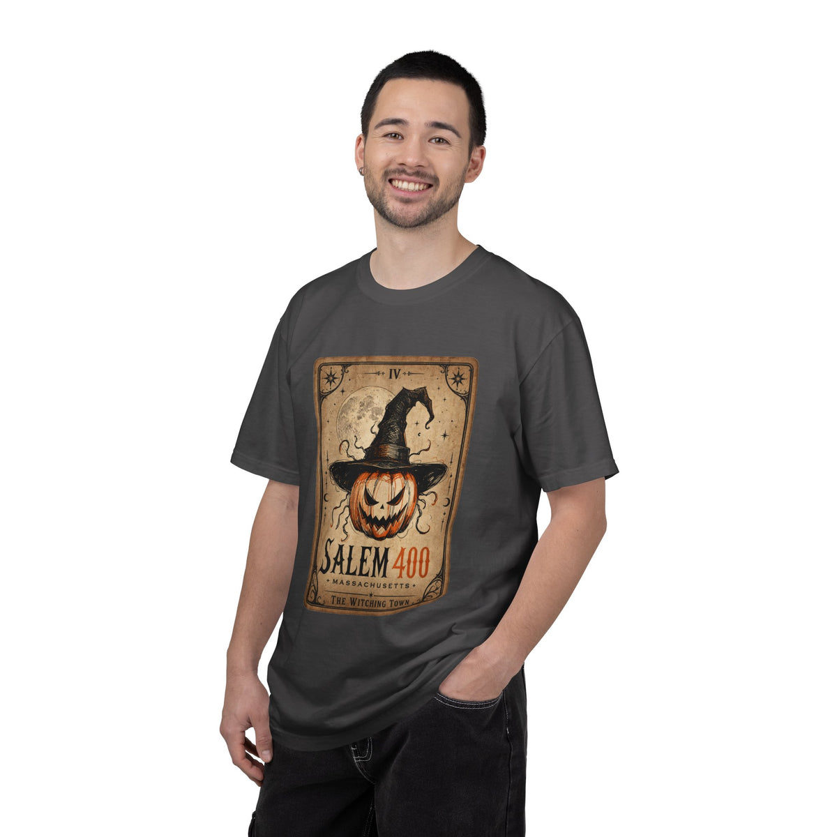 PUNKIN TAROT Unisex Garment-Dyed T-shirt – alternate view | SalemFootsteps