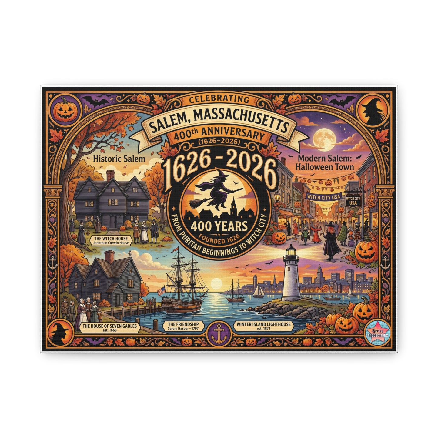 Celebrating Salem 400 Matte Canvas, Stretched, 1.25"