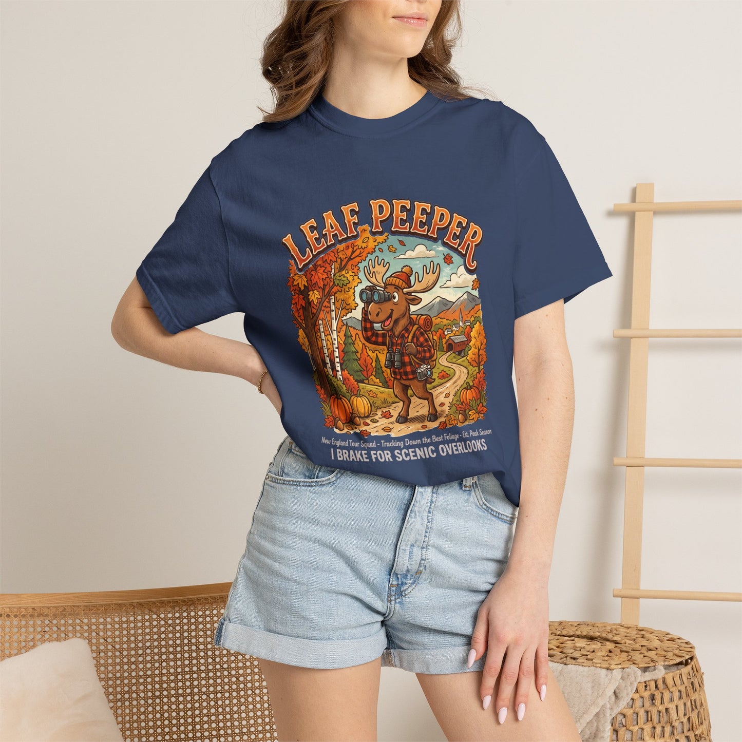 Moose Leaf Peeper - Unisex Garment-Dyed T-shirt