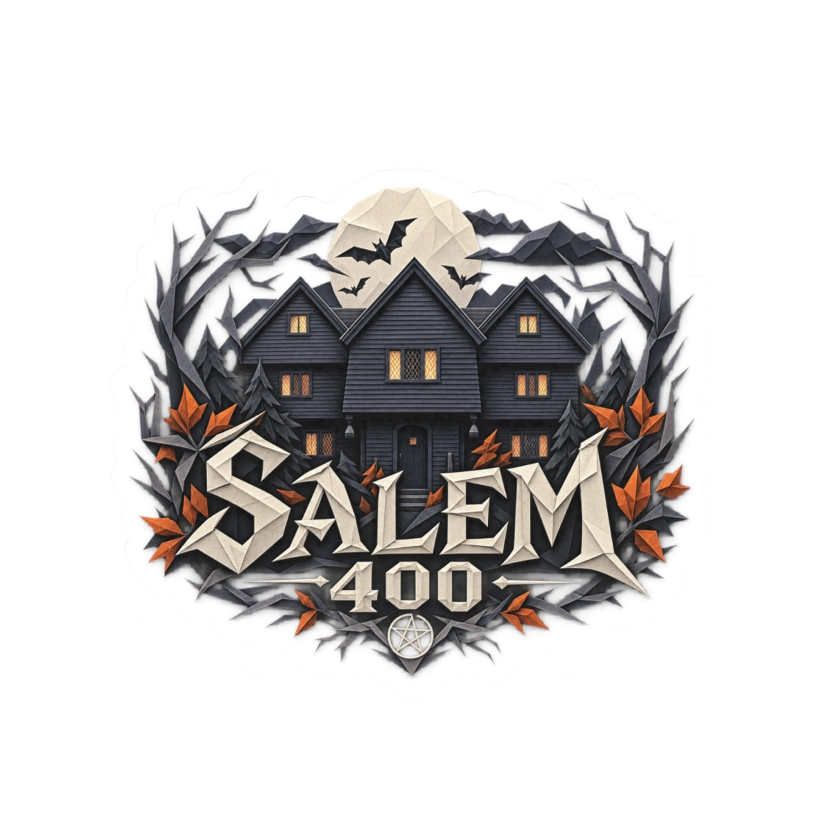 Salem 400 Witch House - Kiss-Cut Stickers