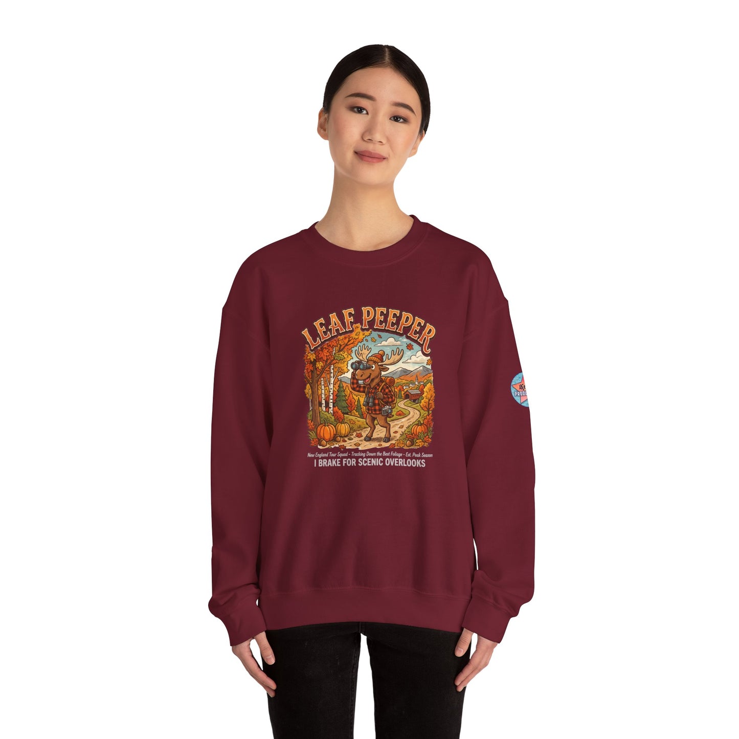 Leaf Peeper Moose - Unisex Heavy Blend™ Crewneck Sweatshirt