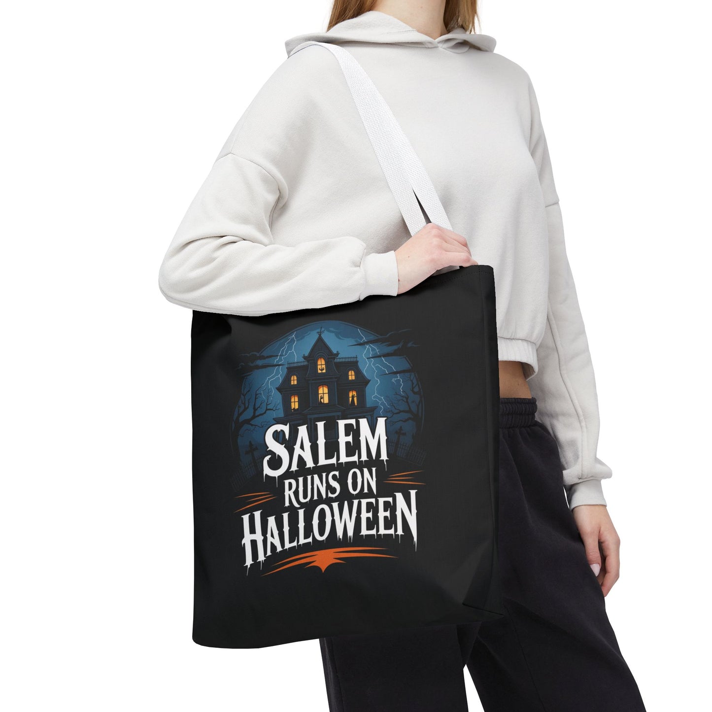 Salem Runs on Halloween Tote Bag (AOP)