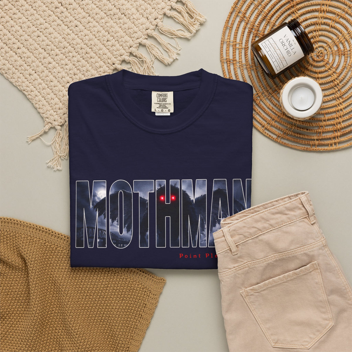 MOTHMAN LURKS Unisex Garment-Dyed T-shirt