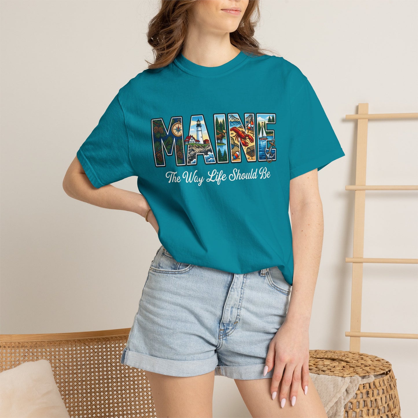 Maine: The Way Life Should Be - Unisex Garment-Dyed T-shirt
