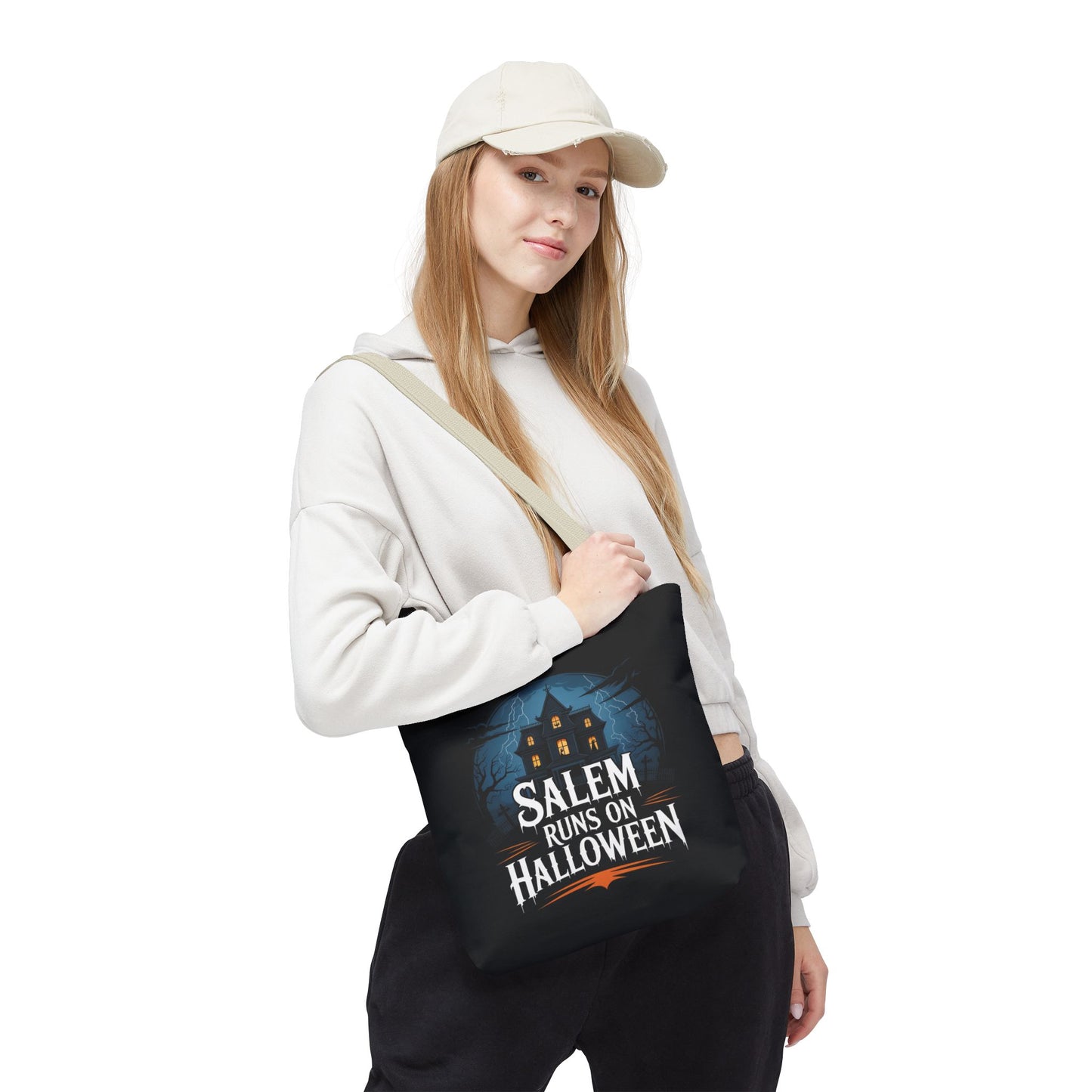 Salem Runs on Halloween Tote Bag (AOP)