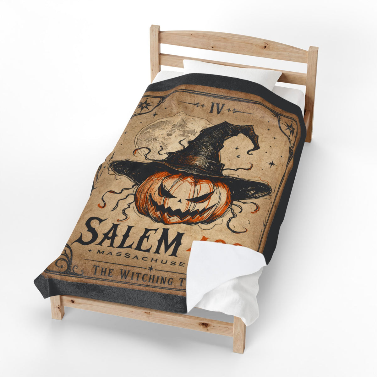 PUNKIN TAROT Velveteen Plush Blanket – alternate view | SalemFootsteps