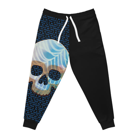 BE TRUE TO YOURSELF SKULL BLUE Athletic Joggers (AOP)