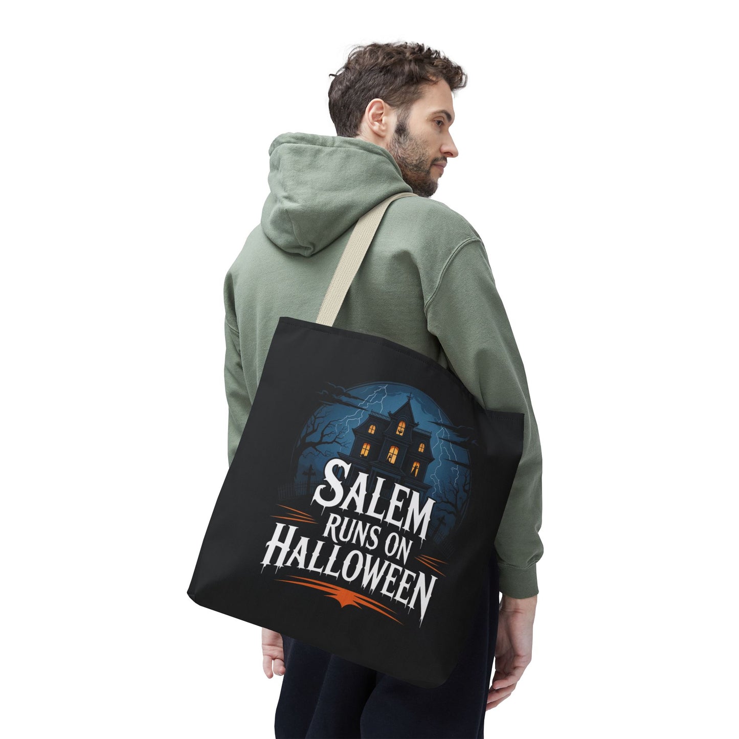 Salem Runs on Halloween Tote Bag (AOP)