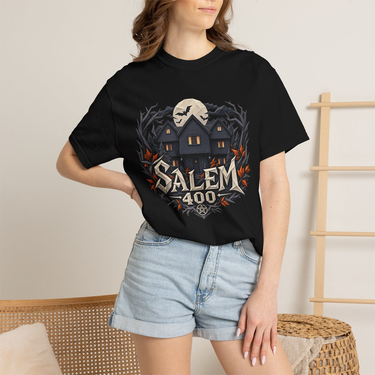 Salem 400 Witch House - Unisex Garment-Dyed T-shirt