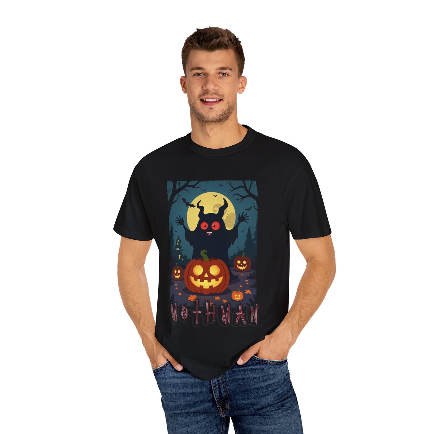 Halloween Mothman Unisex Garment-Dyed T-shirt