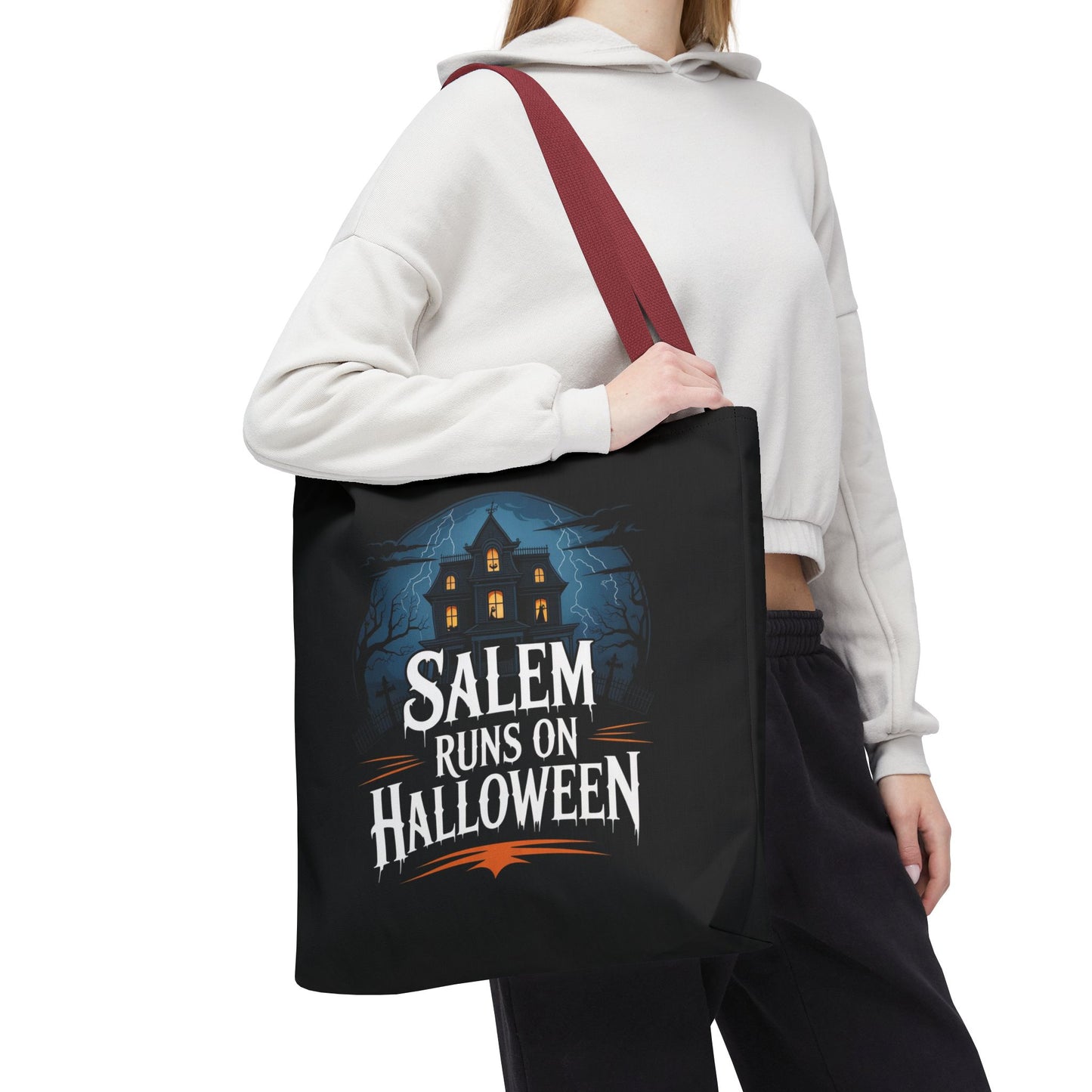 Salem Runs on Halloween Tote Bag (AOP)