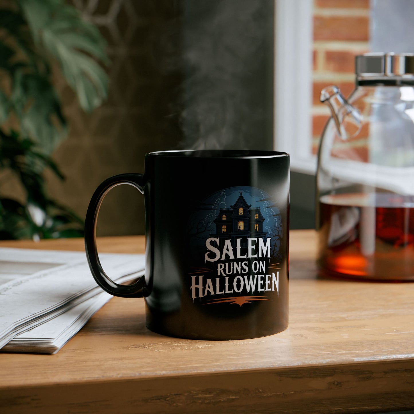 Salem Runs on Halloween Black Mug (11oz, 15oz)