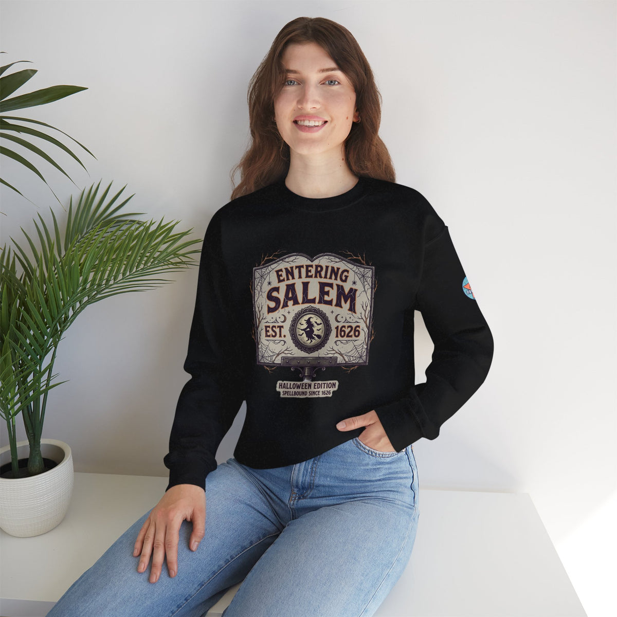 Spooky Entering Salem Unisex Heavy Blend™ Crewneck Sweatshirt