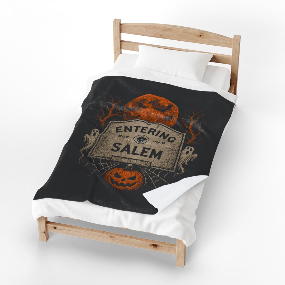 Halloween Entering Salem Velveteen Plush Blanket