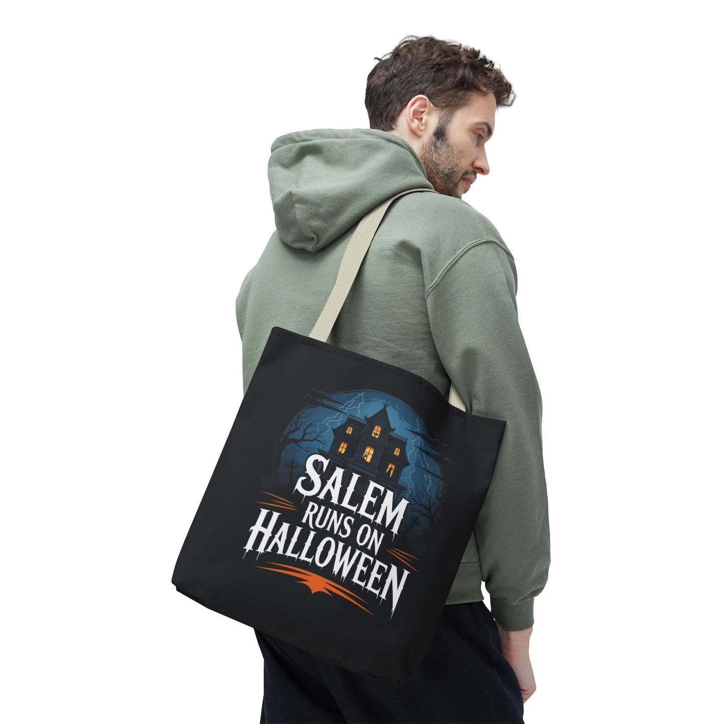 Salem Runs on Halloween Tote Bag (AOP)