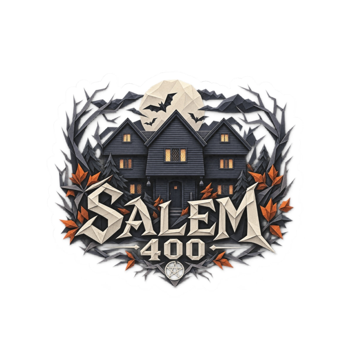 Salem 400 Witch House - Kiss-Cut Stickers